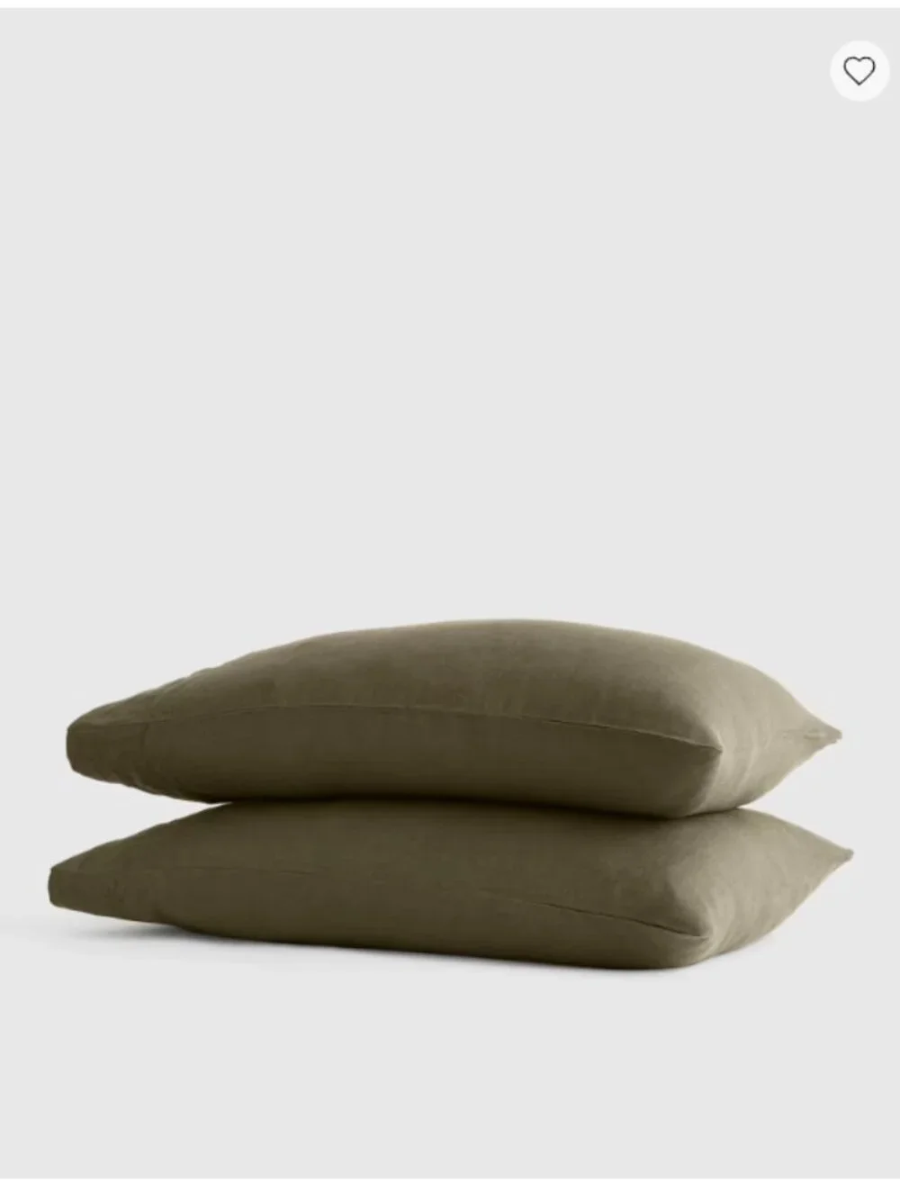 EUC Quince European Linen Pillowcases Dusty Olive Standard Set of 2